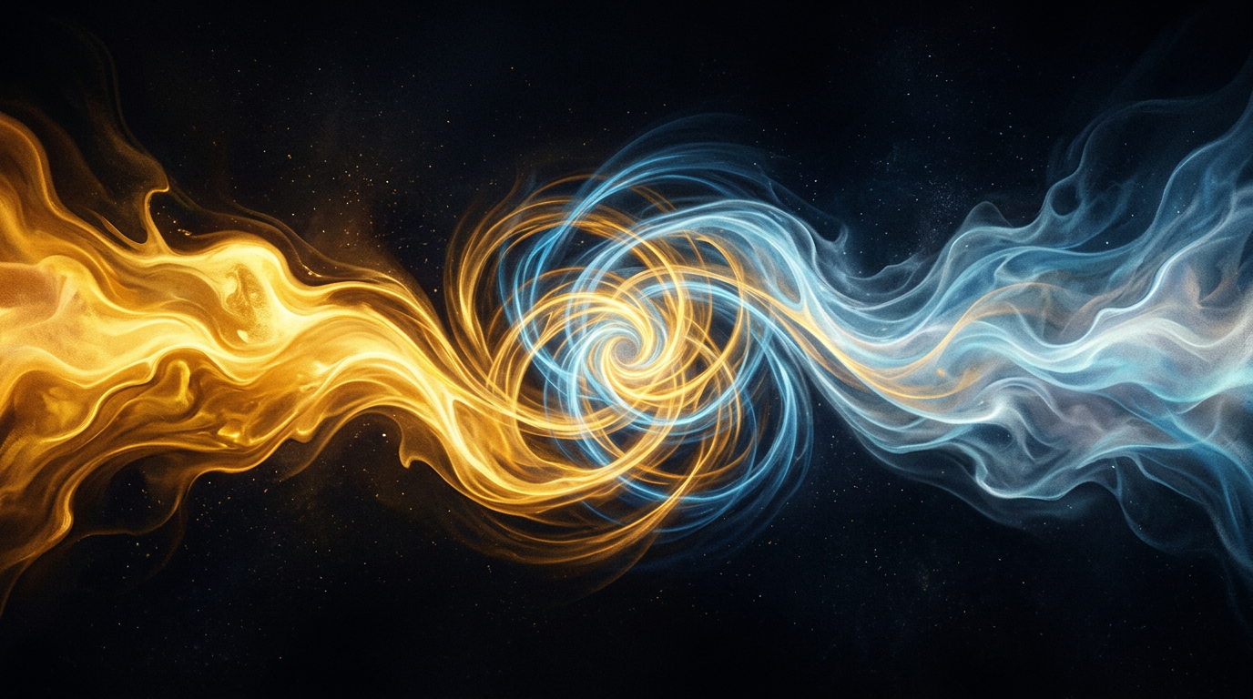 Warm gold and cool light meeting—two disciplined ways of seeing